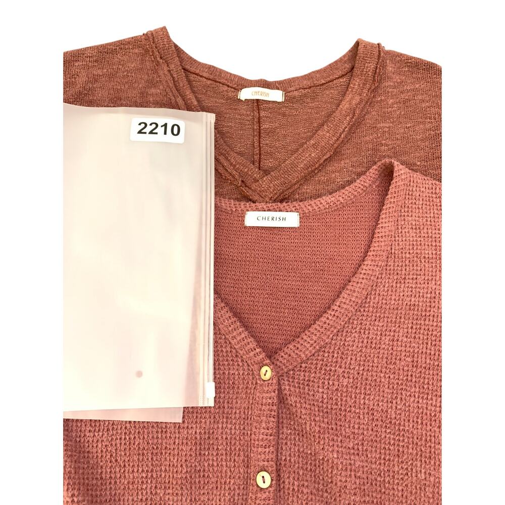 Bundle 2 - Cherish Womens Tops Sz Small Mauve Pink Tones Long Sleeves Oversized - Picture 16 of 16